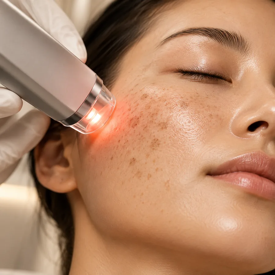 Laser device treating pigmentation